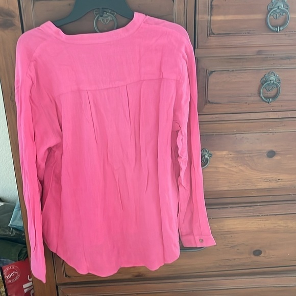 NWOT Zenana Pink Linen And Rayon Blouse Size XL - Picture 3 of 10